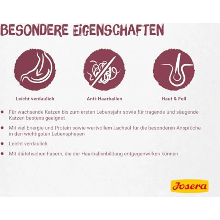 JOSERA Kitten Trockenfutter, 2 kg, glutenfrei, mit Lachs & Geflügel, für heranwachsende Katzen und Katzen-Mütter, leicht verdaulich, made in Germany – Bild 2