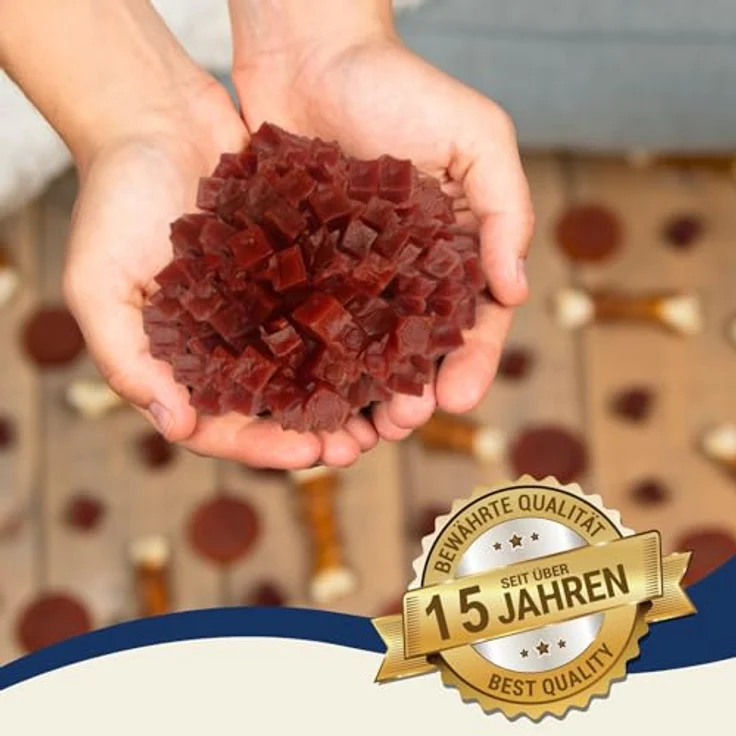 Lyra Pet® Entenbrustwürfel, 1 kg Kausnack für Hunde, proteinreich und fettarm, ideal für Welpen und Senioren, wiederverschließbar – Bild 4