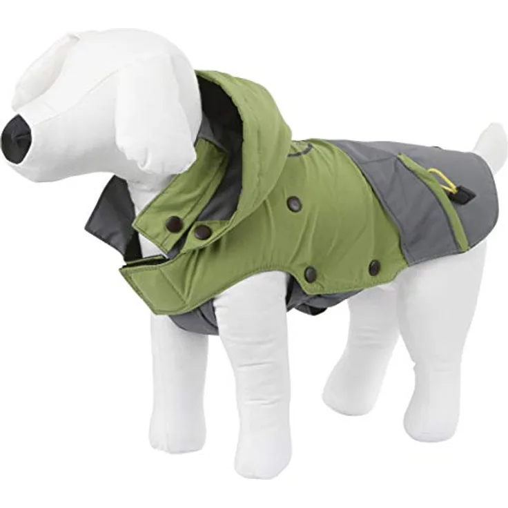 Kerbl Pet Outdoor Hundemantel Vancouver, grün/grau, wind- und wasserabweisend, abnehmbare Fleeceeinlage, 35 cm