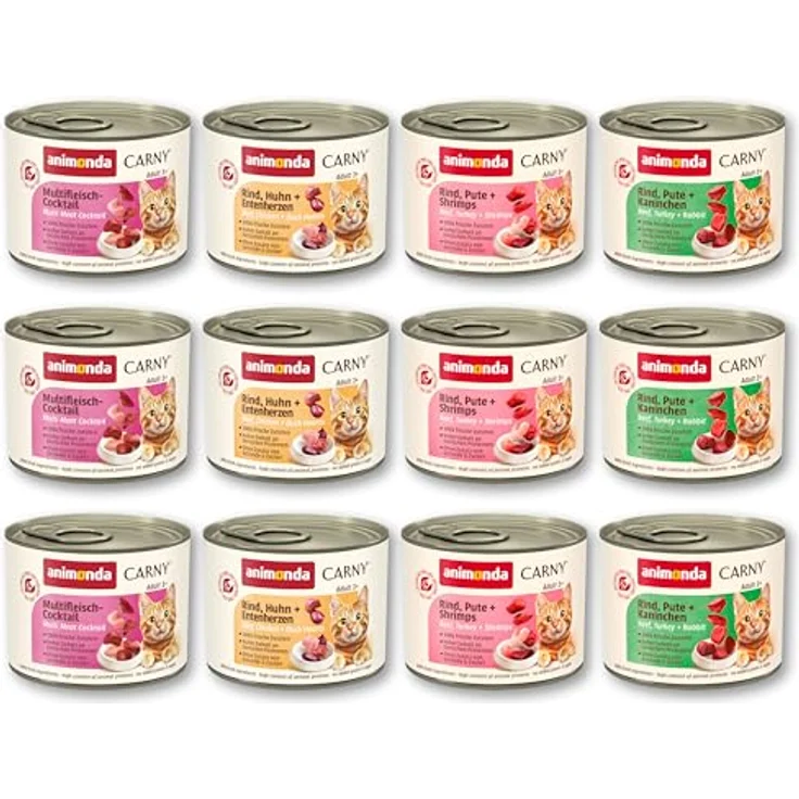 animonda Carny Adult Kräftige Variation, Katzennassfutter mit 100 % frischen, fleischlichen Zutaten, ohne Getreide und Zucker, 12 x 200 g – Bild 3