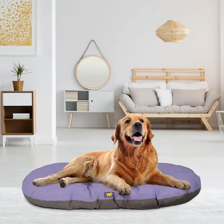 Ferplast Hundebett Relax, doppelseitiges Hundekissen mit weicher Polsterung, waschbar bei 30°, 85 x 55 cm, lila – Bild 2