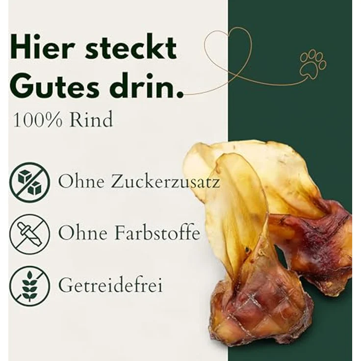 Hunde Helden BREERs Getrocknete Rinderohren mit Muschel, 2 Kg, Luftgetrocknete Hundesnacks für große und mittlere Hunde, FSC-zertifiziert – Bild 3