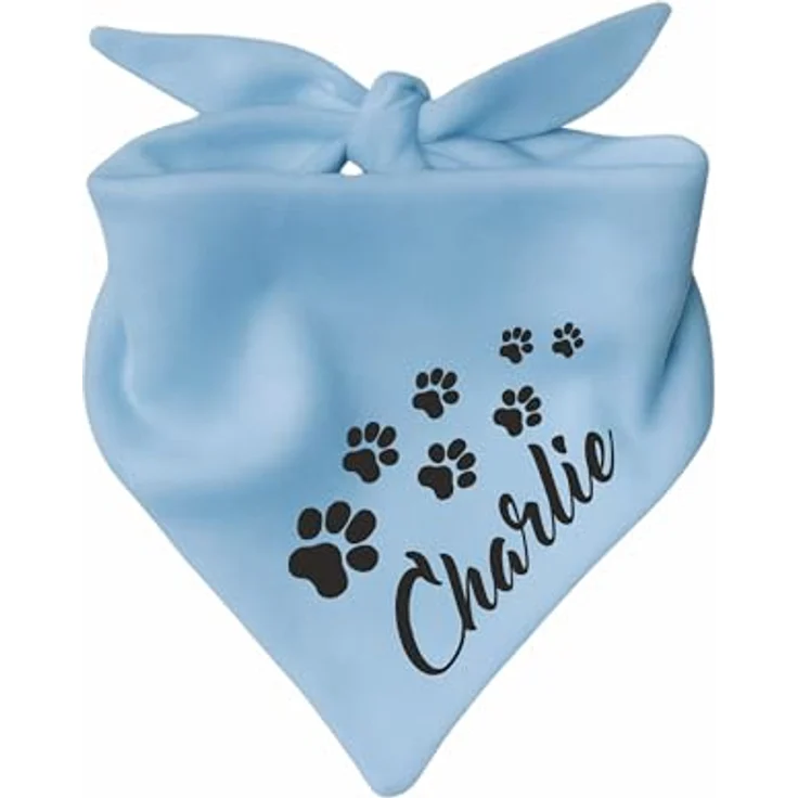 Kleiner Fratz Hunde Dreiecks Halstuch, hellblau, Gr. 2 (68 cm) zum Binden mit hochwertigem, waschbarem Druck – Bild 1