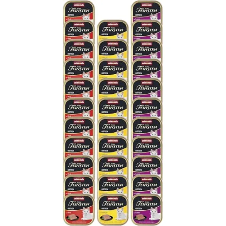 animonda Vom Feinsten Kitten Vielfalt, Nassfutter für Katzenkinder ohne Getreide und Zucker, 32 x 100g mit 100% frischen, fleischlichen Zutaten