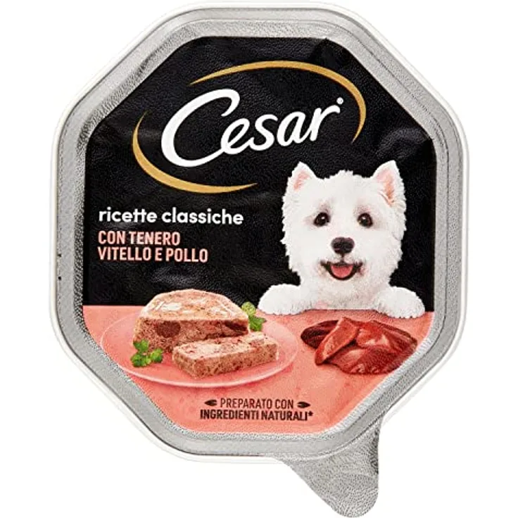 Cesar Megapack Schale 28 x 150 g, Klassik-Terrine mit Kalb und Geflügel, Nassfutter für Hunde, ohne Zuckerzusatz und künstliche Aromastoffe