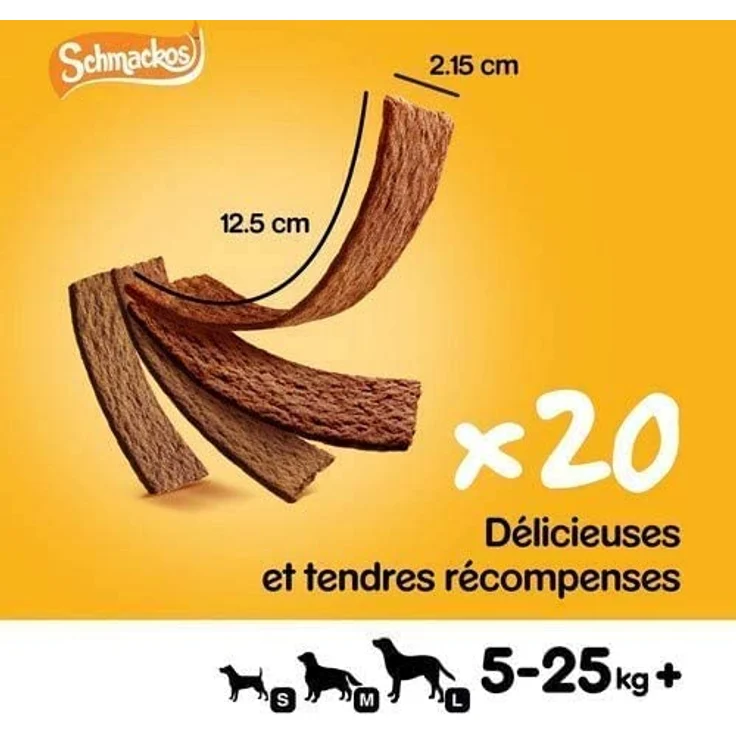 Pedigree SCHMACKOS Multi Mix, 20 Kausticks mit Mineralstoffen für starke Knochen, 144 g – Bild 7