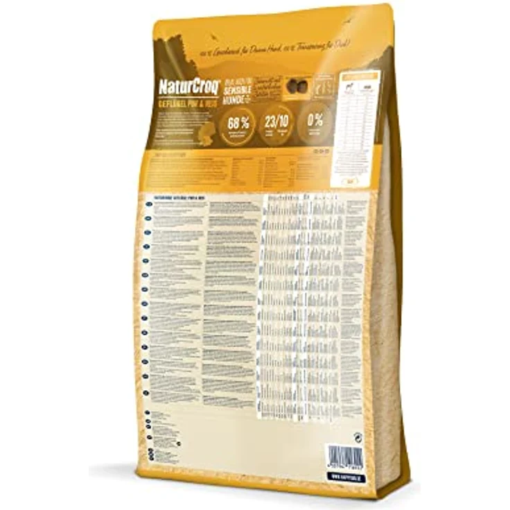 Happy Dog NaturCroq Trockenfutter Hund Adult, Geflügel & Reis, 4 kg - artgerechte Vollnahrung mit wertvollen Kräutern für sensible Hunde – Bild 2