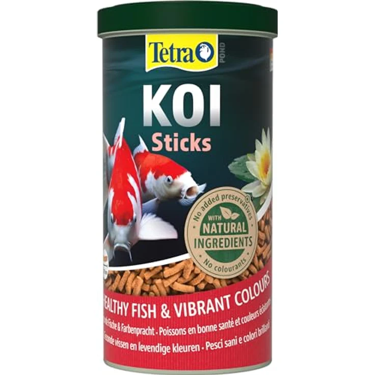 Tetra Pond Koi Sticks, Koi-Futter mit Carotinoiden für gestärkte Vitalität & Wasserqualität, 1 L Dose – Bild 1