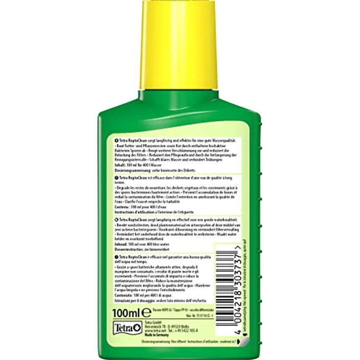 Tetra ReptoClean Wasseraufbereiter, 100 ml - Hochaktive Bakteriensporen für sauberes Wasser in Aquaterrarien, reduziert Pflegeaufwand und Trübungen – Bild 2