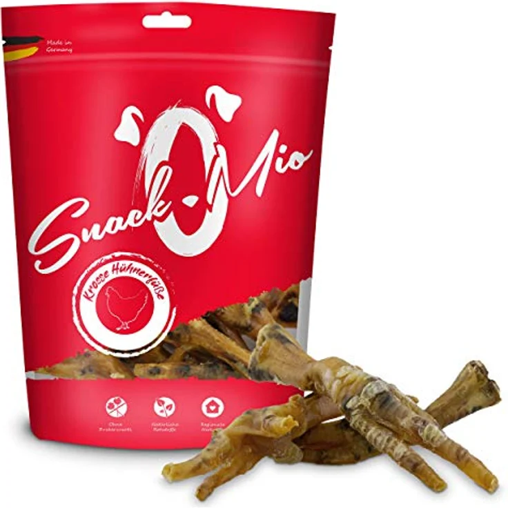 SnackOMio Premium Hundesnack, krosse getreidefreie Hühnerfüße, 350 g – Bild 2