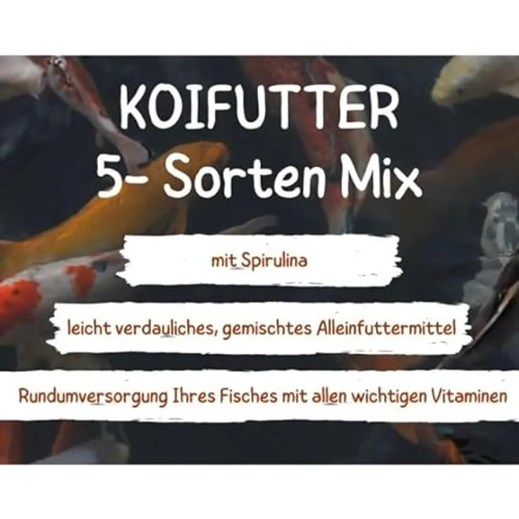 Warnick's Koifutter 5-Sorten-Mix mit Spirulina, 10 L - Schwimmfähige Pellets für Koi & Zierfische, gut verdaulich, 6 mm – Bild 5