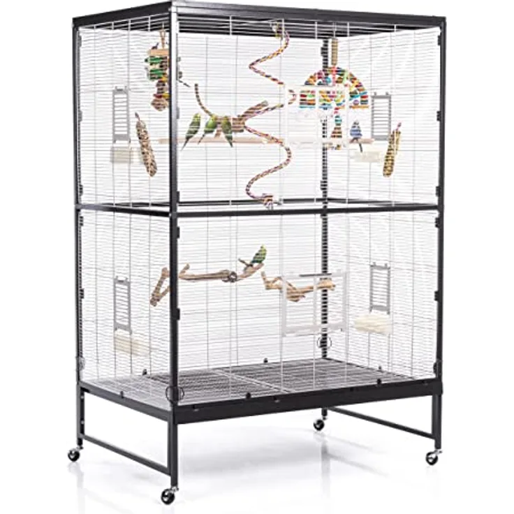 Montana Cages Casa 120, XXL Vogelvoliere ca. 120 x 81 x 180 cm, Antik/Platinum, mit Plexiglasscheiben und ungiftiger AVILON(R)-Pulverbeschichtung