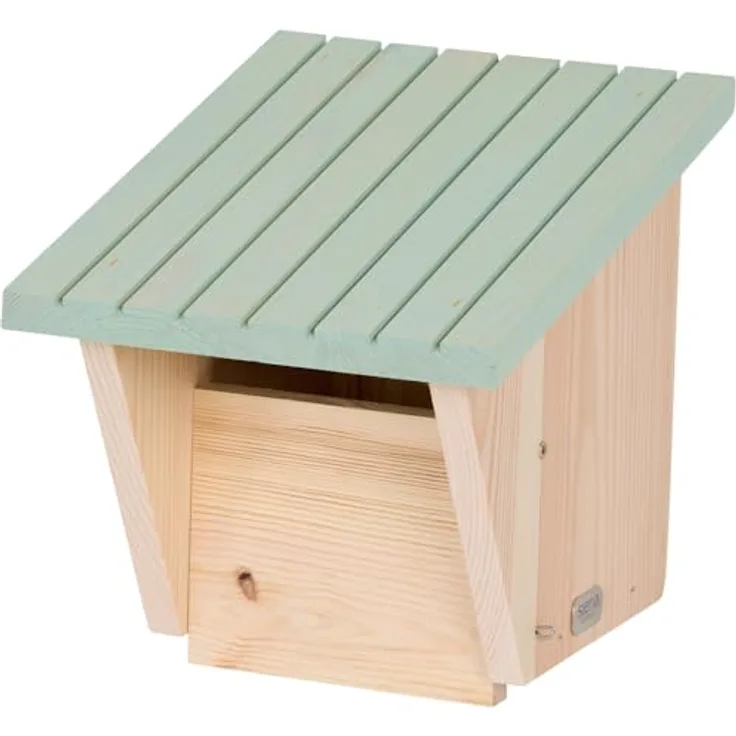 Siena Garden Nestperle Lukas Halbhöhle, Vogelhaus aus FSC-zertifiziertem Kiefernholz mit Marderschutz, Eingang 128x60 mm, für Rotkehlchen, Amsel, Zaunkönig und Bachstelze