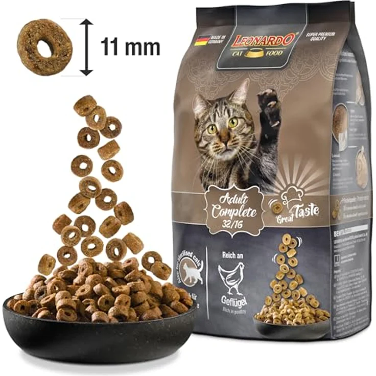Leonardo Adult Complete 32/16, Katzen-Trockenfutter mit hohem Proteingehalt und moderatem Fettanteil, 15 kg – Bild 3