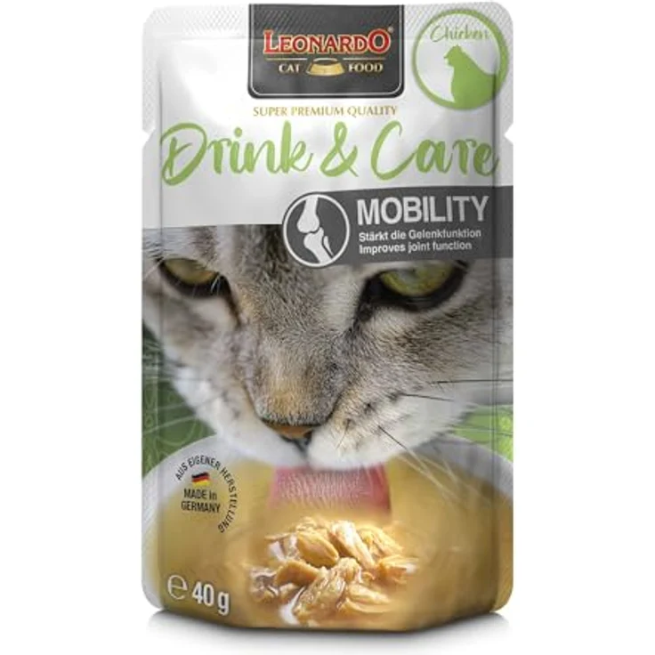 Leonardo Drink & Care Mobility Chicken, Doppelpack 2 x 20 x 40 g, Ergänzungsfutter für Katzen zur Unterstützung der Flüssigkeitsaufnahme und Gelenkfunktion – Bild 4