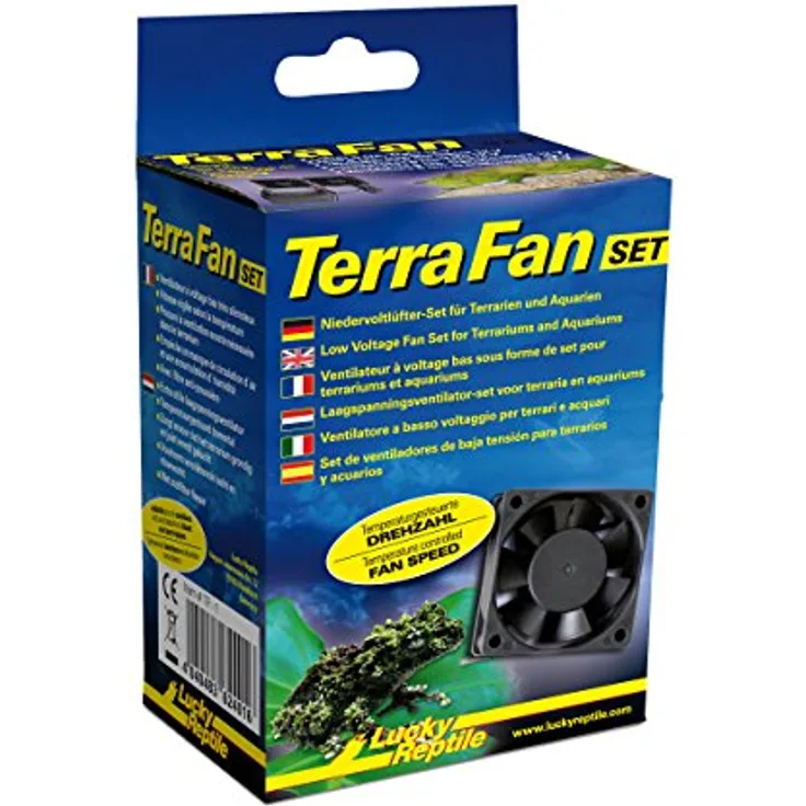 Lucky Reptile Terra Fan Terrarienlüfter-Set, temperaturgesteuertes System mit 2 Mini-Ventilatoren für ideale Luftzirkulation