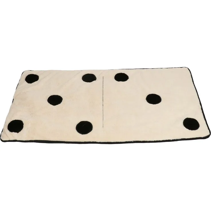 Coockoo Wohndecke Domino Dream, Luxus Hundedecke aus ultraweichem Plüschstoff, 120x60x1 cm