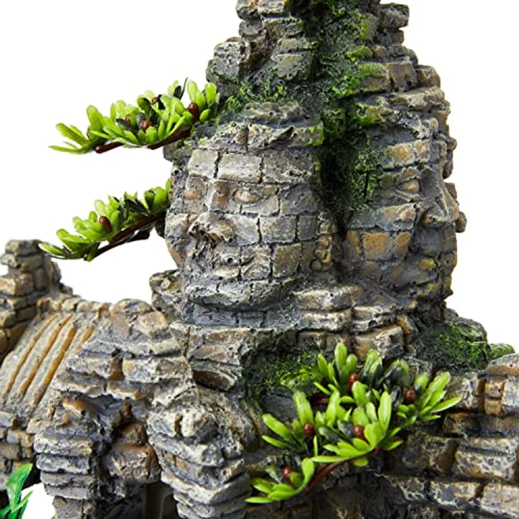 EBI Aqua Della Angkor Wat, naturgetreue Aquarium-Dekoration aus ungiftigem Polyesterharz, für Süß- und Meerwasseraquarien – Bild 3