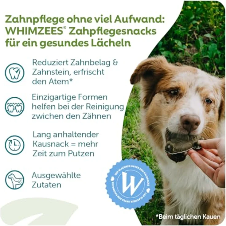 Whimzees Snack Alligator M, 12x30g, glutenfreier Hundesnack für Training und Belohnung – Bild 3