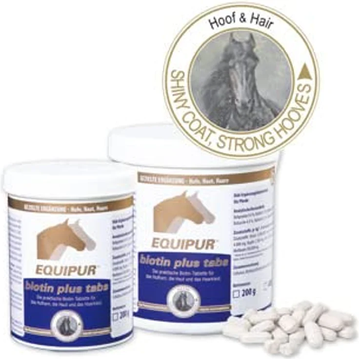 Equipur Biotin Plus Tabs 200 g, hochdosierte Biotinversorgung für optimalen Huf-, Haut- und Haarwachst, sichere Aufnahme – Bild 3