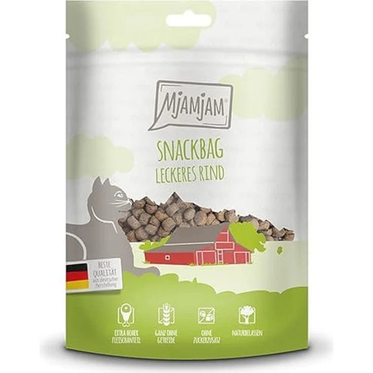 MjAMjAM Premium Katzensnack Snackbag Rind, 125 g, naturbelassen ohne synthetische Konservierungsstoffe – Bild 1