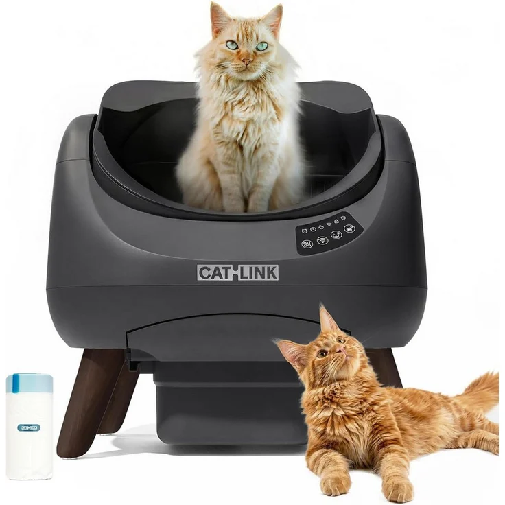 CATLINK Katzentoilette Open-X Selbstreinigendes XXL Katzenklo mit WLAN-App, 12L für alle Streuarten, Geruchskontrolle und Infrarotsensor