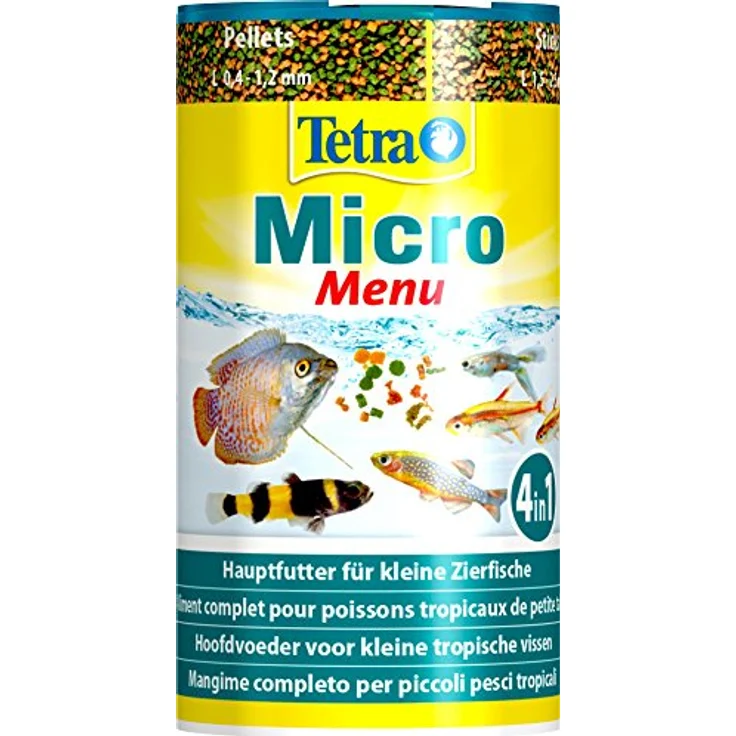 Tetra Micro Menü, Fischfutter 100ml mit hochwertigen Nährstoffen und ausgewogener Rezeptur für kleine Zierfische und Cichliden – Bild 1