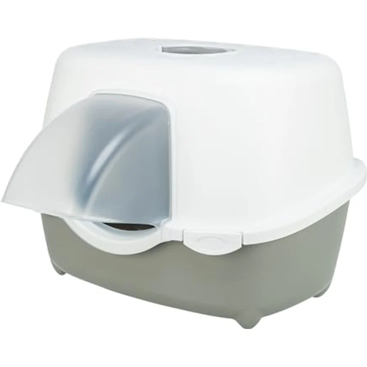 Trixie Outdoor Katzentoilette Davio Top – Wettergeschützte Katzentoilette für den Außenbereich mit überdachtem Eingang – grau – 56 × 39 × 39 cm – Bild 1