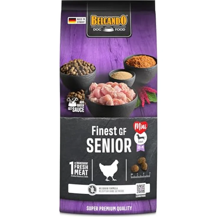 Belcando Finest GF Senior, getreidefreies Hundefutter für empfindliche ältere Hunde, 1 kg, Alleinfuttermittel mit 40% frischem Geflügel – Bild 1