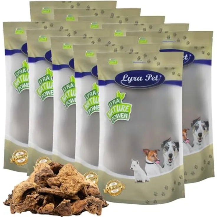 Lyra Pet® 10 kg Lammlunge getrocknet - Naturbelassener Kausnack für Hunde, proteinreich und fettarm