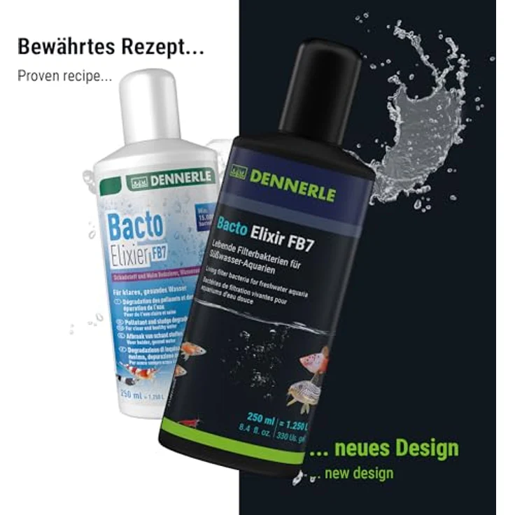 Dennerle Bacto Elixir FB7, 250 ml - Wasseraufbereiter mit lebenden Filterbakterien, Schadstoff- und Mulm-Reduzierer – Bild 2