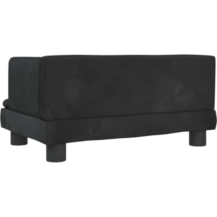 vidaXL Hundematratze - Samt (100 % Polyester), massives Kiefernholz, geeignet für kleine Hunde, 60 x 40 x 30 cm, schwarz – Bild 7