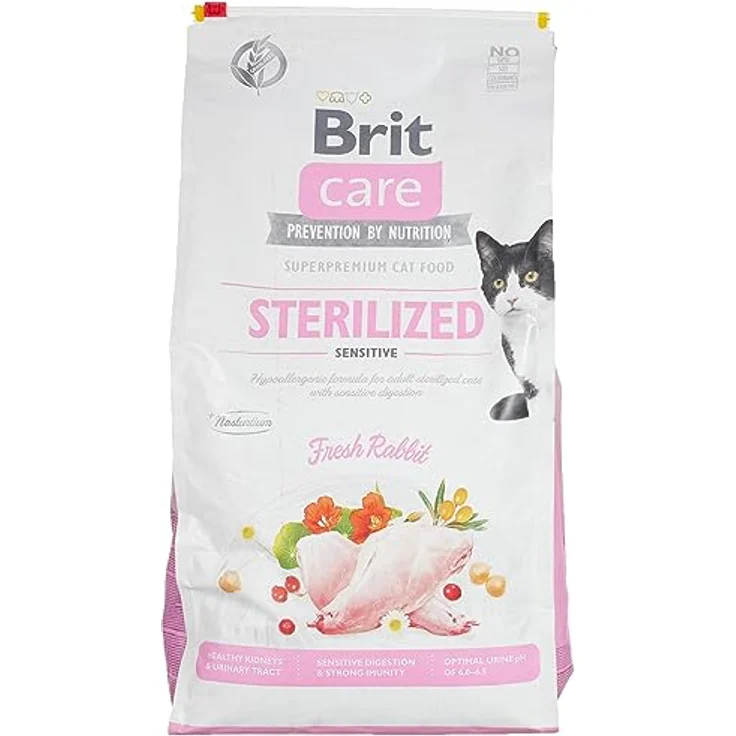 Brit Care Nassfutter für Katzen, Sterilized Sensitive mit hochwertigem Fleisch, 7 kg, GF – Bild 1