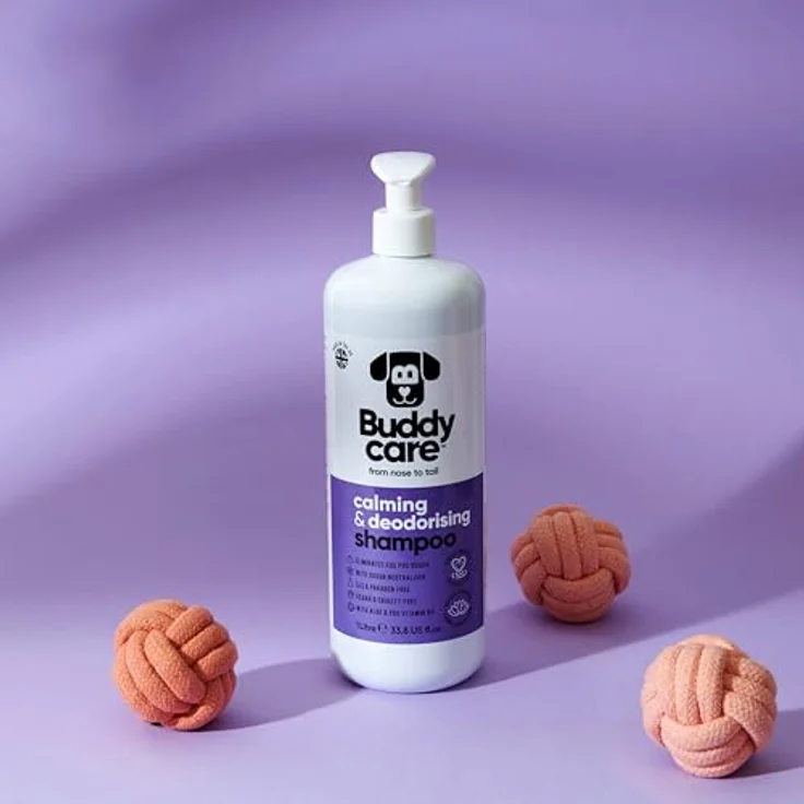 Buddycare Beruhigendes & desodorierendes Hundeshampoo, Lavendelduft mit Aloe Vera und Pro-Vitamin B5, 1L – Bild 3