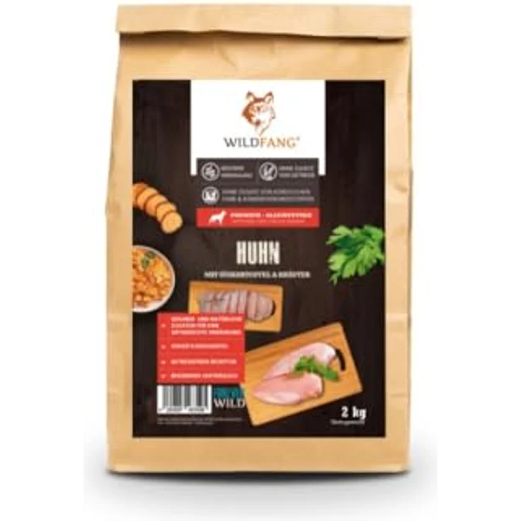 Wildfang® Hundefutter Trocken - Getreidefreies Premium Hundefutter mit 55 % Huhn, 2 kg für Adult Hunde – Bild 1