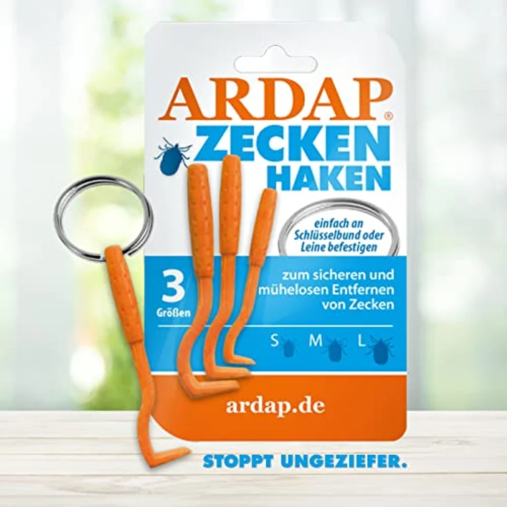 ARDAP Zeckenzange und Zeckenhaken, 3er Pack für Hunde, Katzen und Menschen - Effektives Entfernen von Zecken jeder Größe – Bild 3