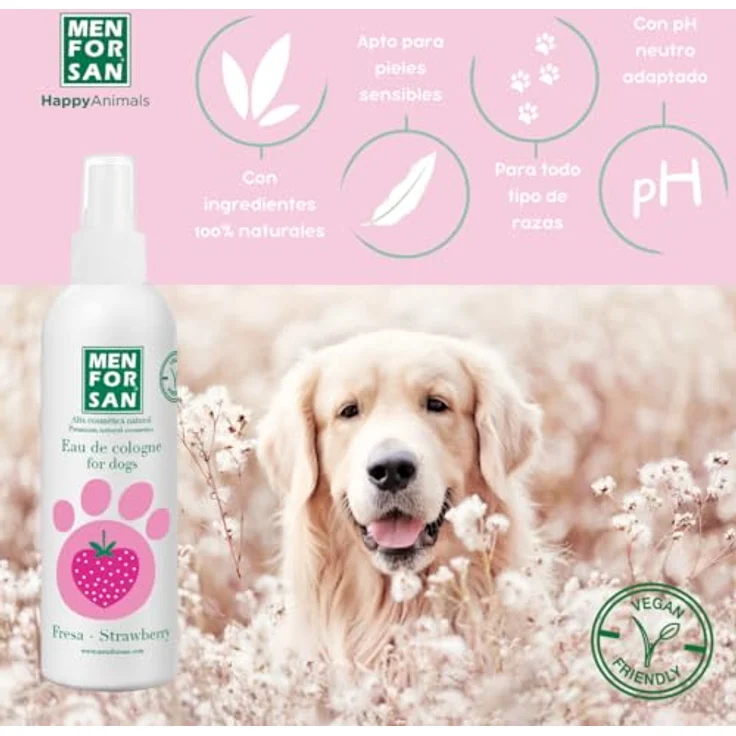 Menforsan Fraise, Parfum für Hunde mit natürlichen Fruchtdüften, alkoholfrei und pH-neutral, 125 ml – Bild 4