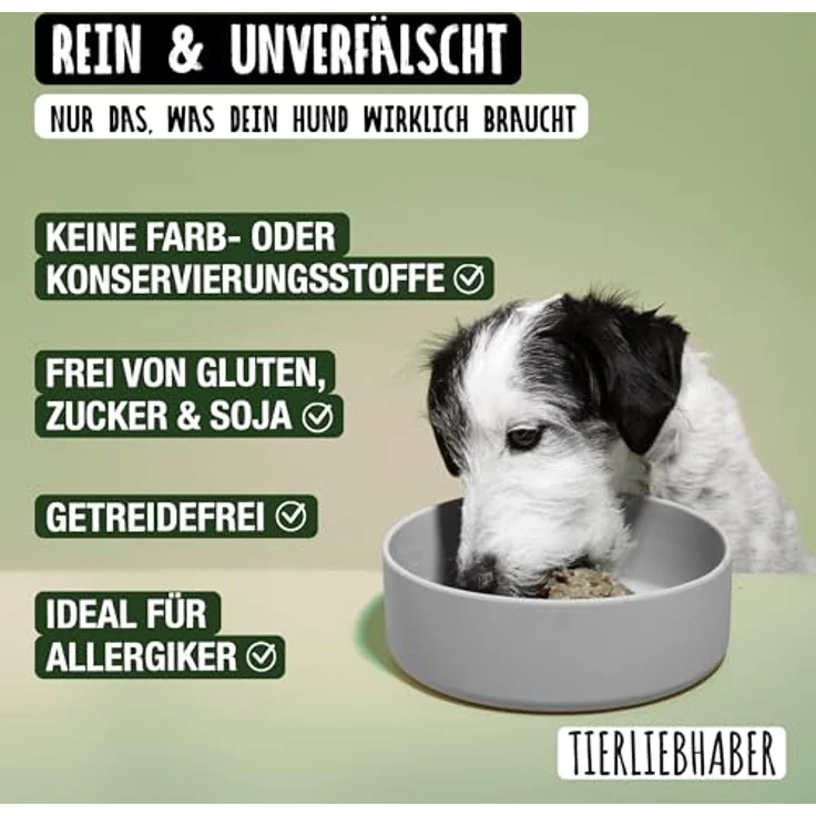 TIERLIEBHABER Nassfutter Ente mit Reis 400g, natürliches Alleinfutter ohne Getreide und Zucker, hoch in Fleischanteil – Bild 4