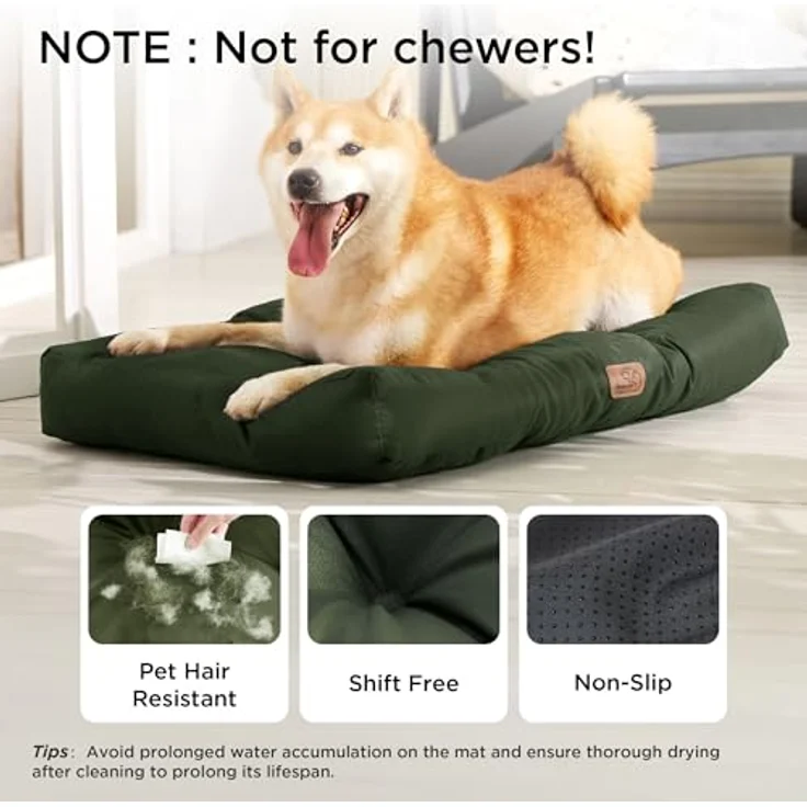 BEDSURE waschbares Hundebett Oxford, für mittelgroße Hunde, 76x50cm, pflegeleicht, grün – Bild 2