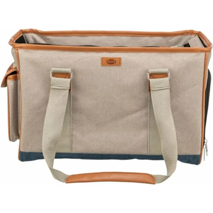 TRIXIE Hunde-Tasche Elisa, transportable Tiertransporttasche in sand mit gepolsterter Ausstattung und integrierter Kurzleine – Bild 4