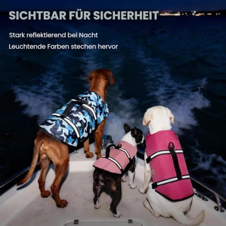 VIVAGLORY Hunde Schwimmweste Rip Stop, Sicherheit und Komfort, S, Rosa – Bild 4