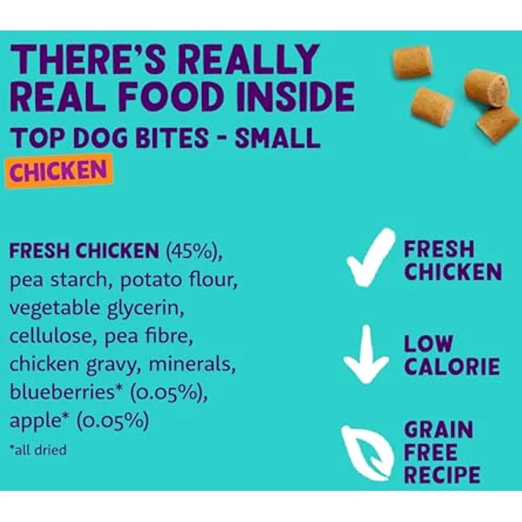 Edgard Cooper Top Dog Bites Chicken, 50 g, Getreidefreie Hundeleckerlis mit frischem Huhn, hochproteinreich, natürliche Zutaten – Bild 3