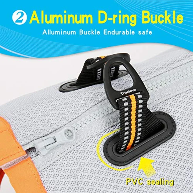 MOKCCI Truelove Kühlweste für Hunde, verstellbare Kühlerjacke mit Reißverschluss und D-Ring für Outdoor Aktivitäten, reflektierendes Nylonmaterial – Bild 4