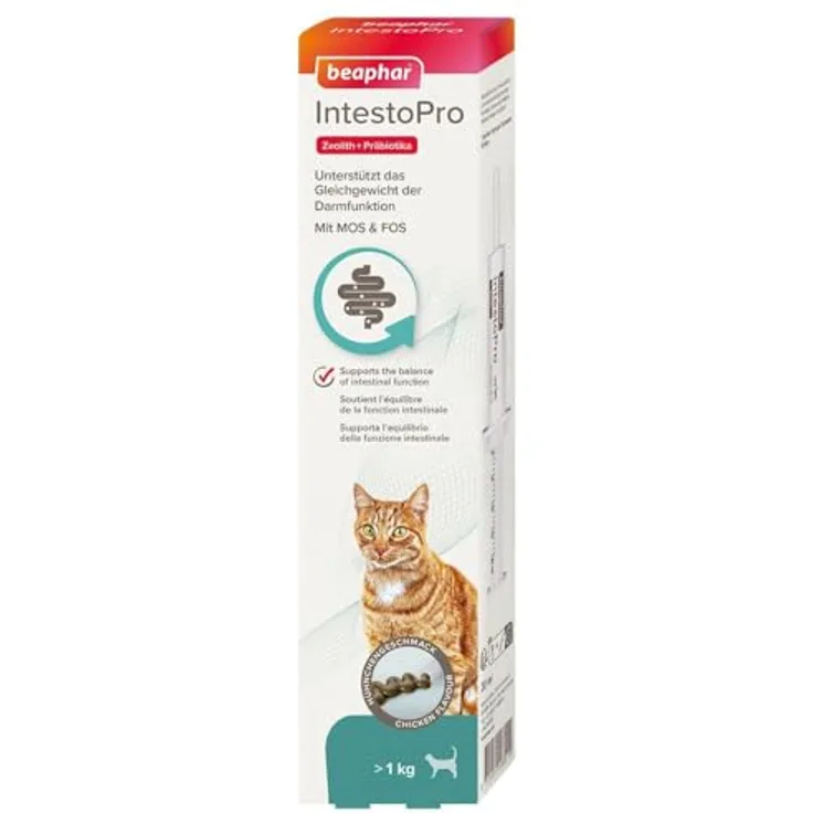 Beaphar IntestoPro Paste für Katzen, Präbiotische Unterstützung für die Darmfunktion, 20 ml