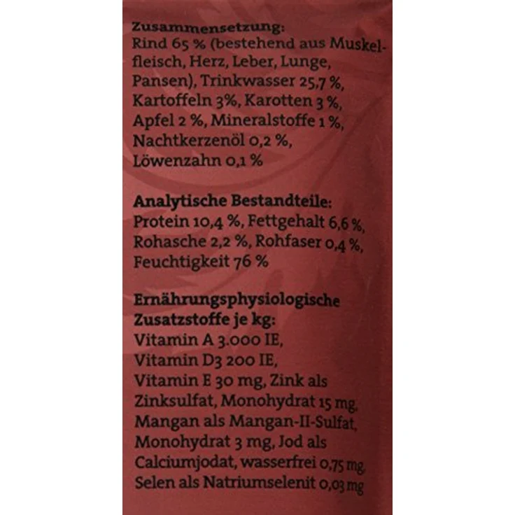 Dogz finefood Hundefutter nass N° 2 Rind, getreidefrei & zuckerfrei, hoher Fleischanteil (65%), 12 x 100 g Beutel – Bild 4