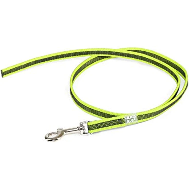 JULIUS K-9 IDC Color & Gray gumierte Leine, 14 mm x 1 m ohne Schlaufe, widerstandsfähig und rutschfest, Neon-Grau – Bild 1