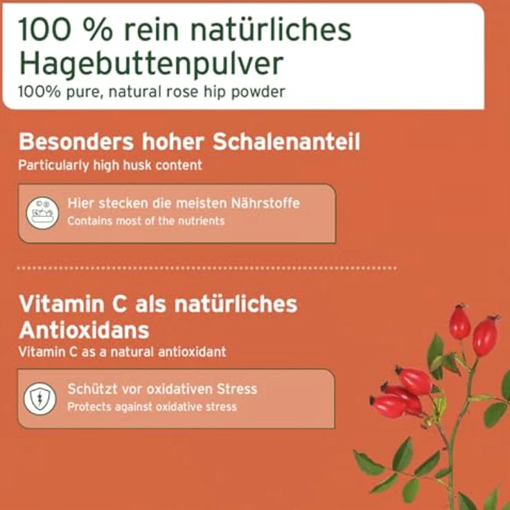 AniForte Hagebuttenpulver 500 g, 100% natürliche Ergänzung für Hunde und Katzen zur Unterstützung von Gelenkfunktion und Immunsystem – Bild 4