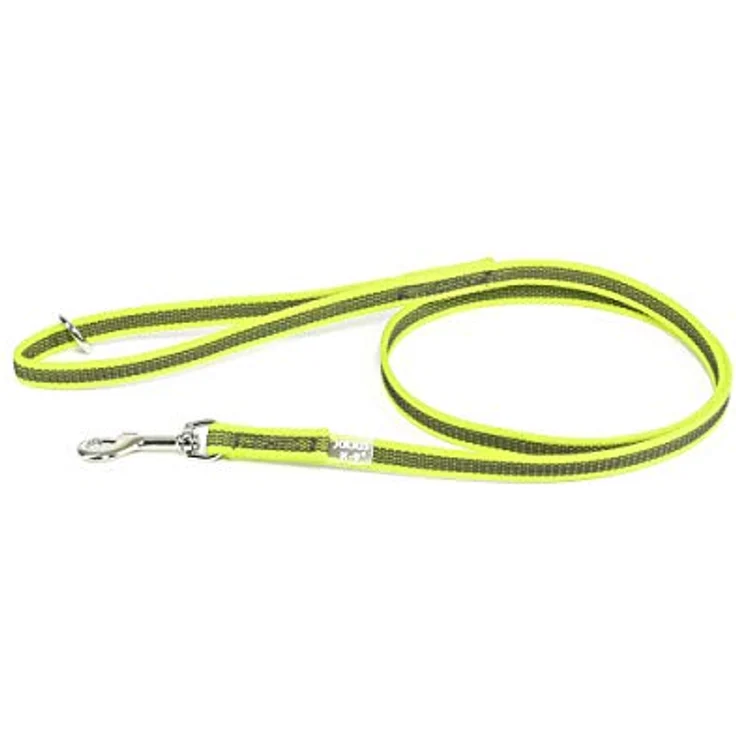 JULIUS K-9 IDC Color & Gray gumierte Leine, 14 mm x 1,2 m mit Schlaufe und O-Ring, stark und widerstandsfähig, Neon-Grau – Bild 1