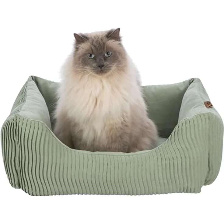 TRIXIE Tierbett Bett Marley salbei für Katzen, rutschfester Boden, waschbar bei 40°C, Canvas – Bild 8
