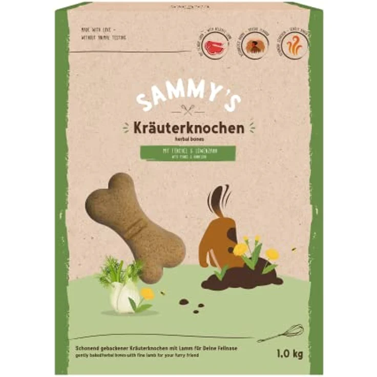 Bosch Sammy´s Kräuterknochen 1kg, Schonend gebacken mit feinem Lamm für sensible Hunde – Bild 1